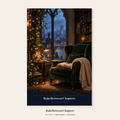 Rain Between Chapters original bookish fantasy poster, 12 × 18 inches, unframed.